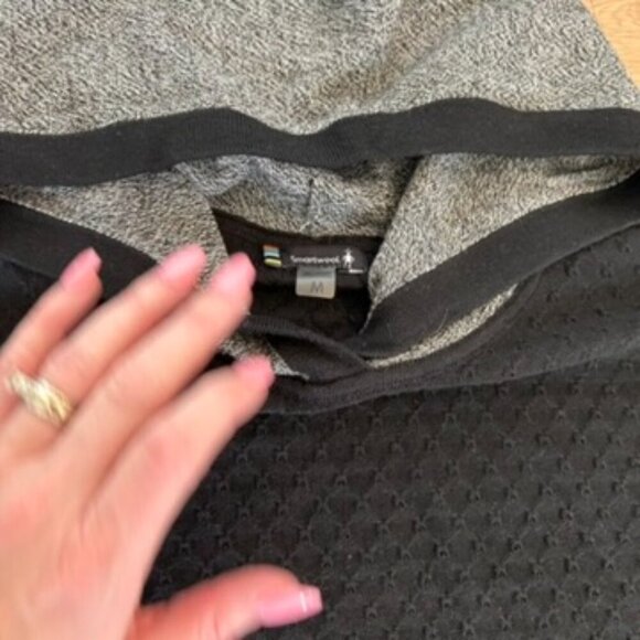 ** Smartwool Shadow Pine Hooded Sweater Color Block Wool Black Gray Medium - Picture 8 of 9